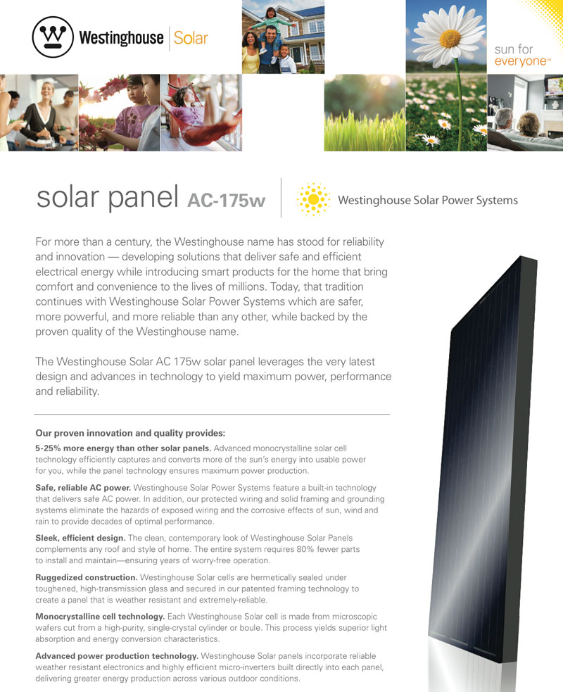 Westinghouse Solar Brochure Page 1